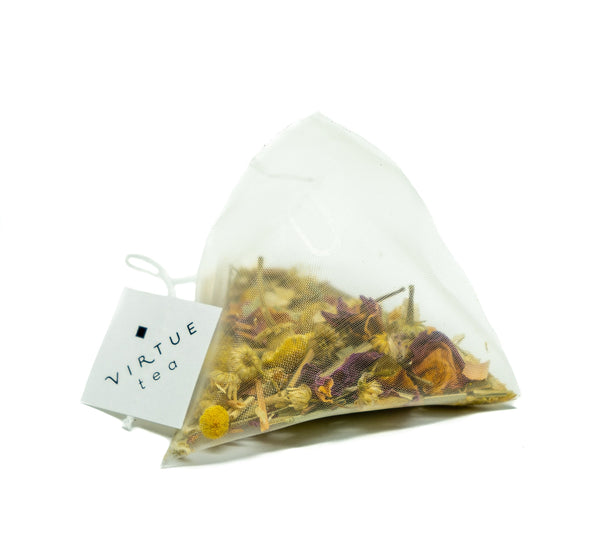 Chamomile Wild Rose - Organic Herbal -Pyramidal Tea Bag - VIRTUE Tea